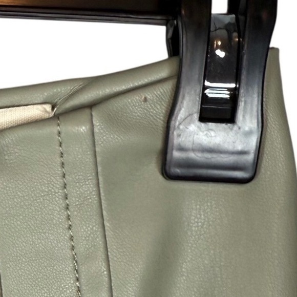 Free People We The Free Real Deal Slit Hem Vegan Leather Pants, Seagrass Size 24 - Picture 9 of 12